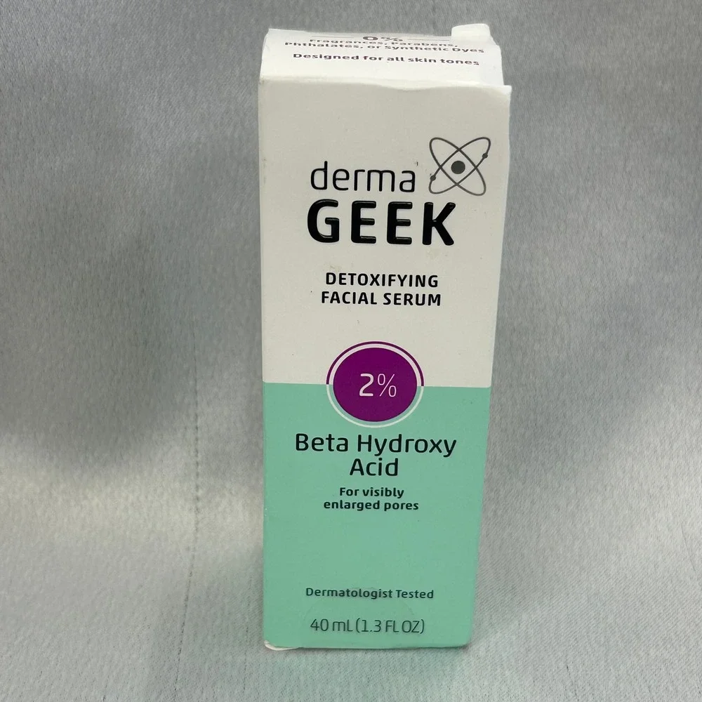 Derma GEEK Detoxifying Facial Serum 1.3oz 2% BHA BHA Serum Pore Exfoliant NEW